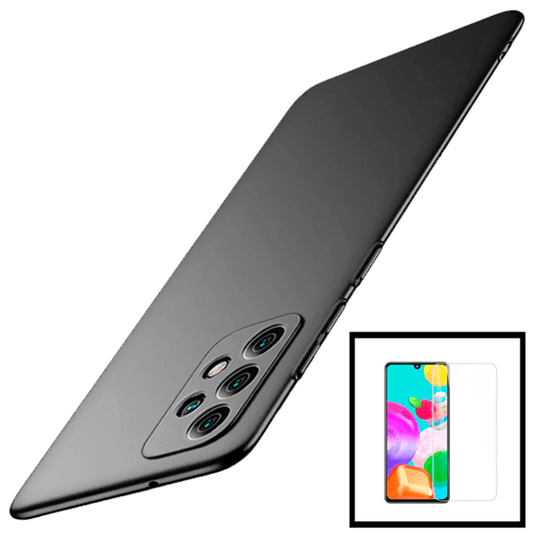 Kit Película de Vidro Temperado GorilasGlass + Capa Rígida e Fina para Samsung Galaxy A52 5G - Preto