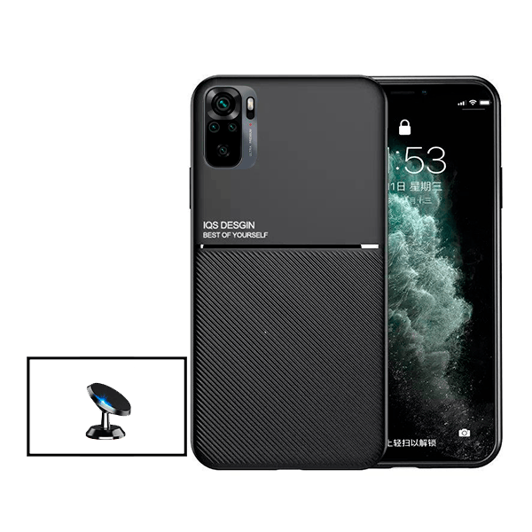 Kit Capa Traseira Magnética Anti Choque + Suporte Magnético para Xiaomi Redmi Note 11 4G - Preto