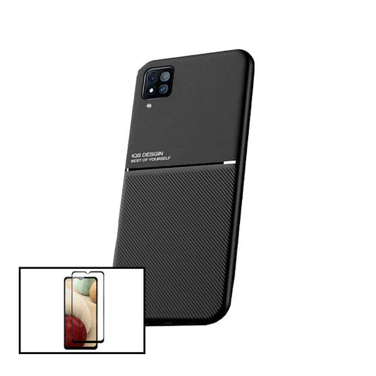 Kit Capa Traseira Magnética Anti Choque + Película de Vidro Temperado GorilasGlass para Samsung Galaxy M12