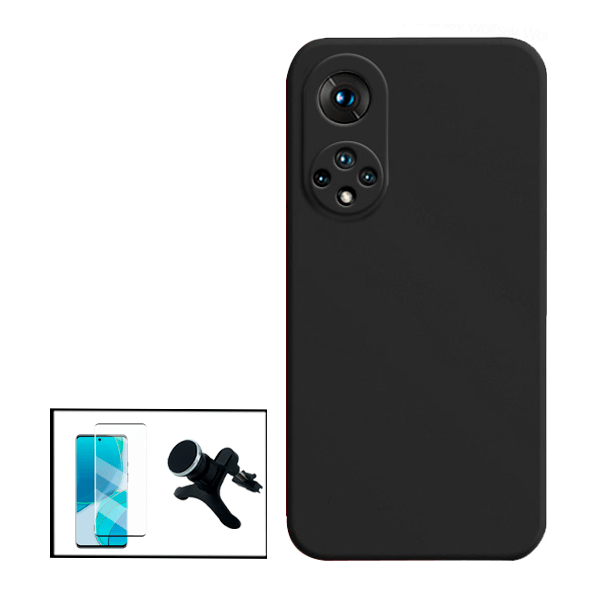 Kit Película de Vidro Temperado GorilasGlass + Capa Proteção Traseira Silicone + Suporte Magnético Com Pernas para Huawei Nova 9