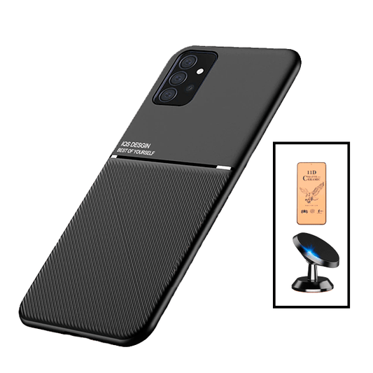 Kit Capa Traseira Magnética Anti Choque + Vidro Temperado Ceramica Full Cover + Suporte Magnético para Samsung Galaxy A52