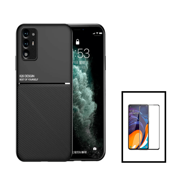 Kit Capa Traseira Magnética Anti Choque + Película de Vidro Temperado GorilasGlass para Oppo Reno5 Z - Preto