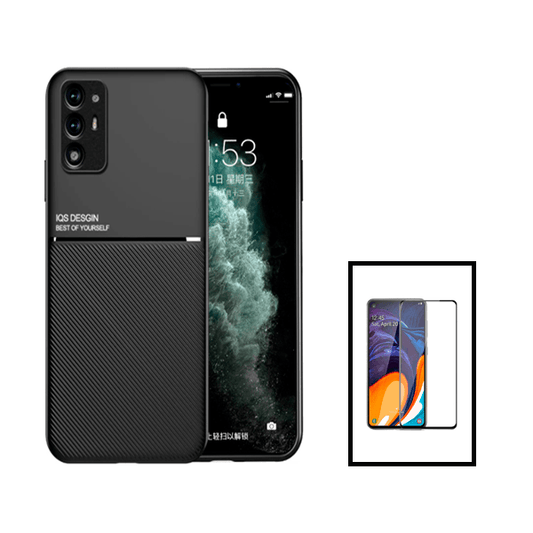 Kit Capa Traseira Magnética Anti Choque + Película de Vidro Temperado GorilasGlass para Oppo Reno5 Z - Preto