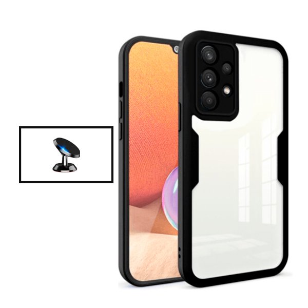 Kit Capa 360° Proteção Frente e Verso + Suporte Magnético para Samsung Galaxy A13 - Preto