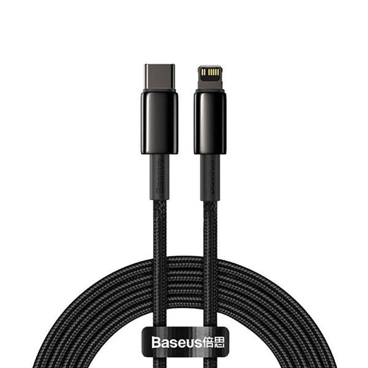 Cabo Nylon Premium Tungstênio 2m 20W PD USB-C - ios Baseus     Preto