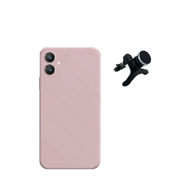 Kit Suporte Magnético Com Pernas + Capa Proteção Traseira Silicone Phonecare para Samsung Galaxy A05 - Rosa