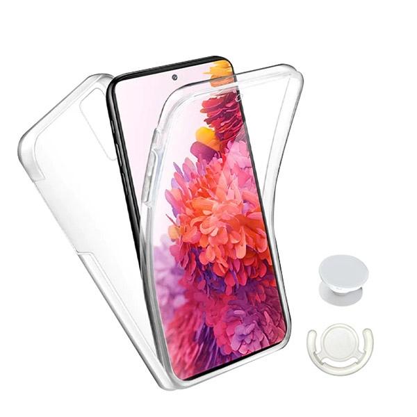 Kit Capa 360° Proteção Frente e Verso + 1 HandHolder + 1 Suporte HandHolder Branco GIFT4ME para Xiaomi Redmi Note 10 Pro - Transparente/Branco