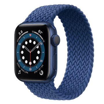 Bracelete Solo Nylon para Apple Watch SE (2022) - 44mm (Pulso:182-197mm)  - Azul Escuro