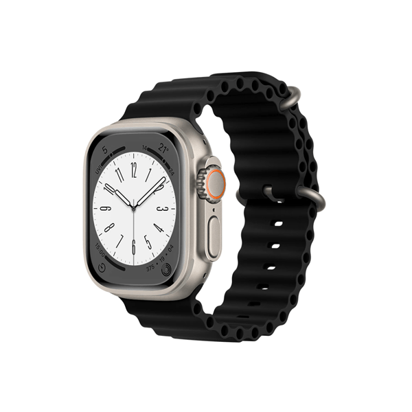 Bracelete de Silicone Ocean Ondulada para Apple Watch Ultra 2 - Preto