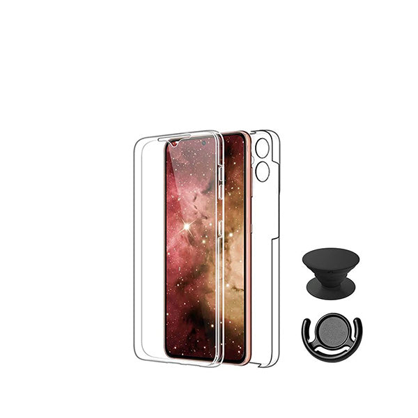 Kit Capa 360° Proteção Frente e Verso + 1 HandHolder + 1 Suporte HandHolder Preto GIFT4ME para Xiaomi Poco F5 - Transparente/Preto