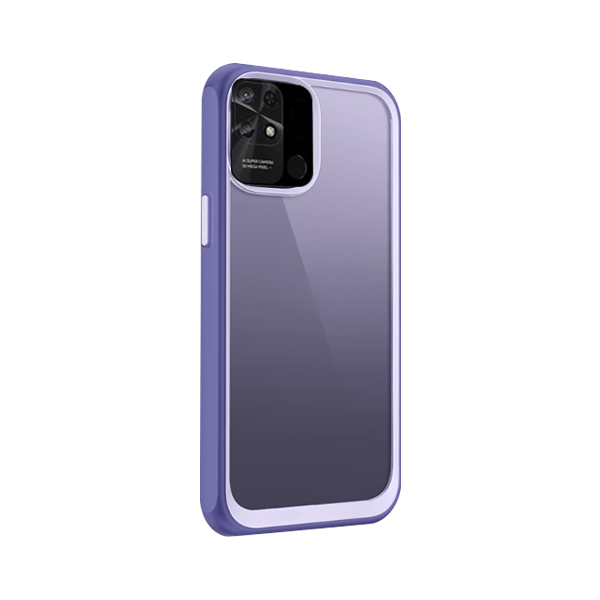 Capa de Tripla Proteção Revestida a Aluminio para Xiaomi Redmi 10C - Transparente/ Lilás