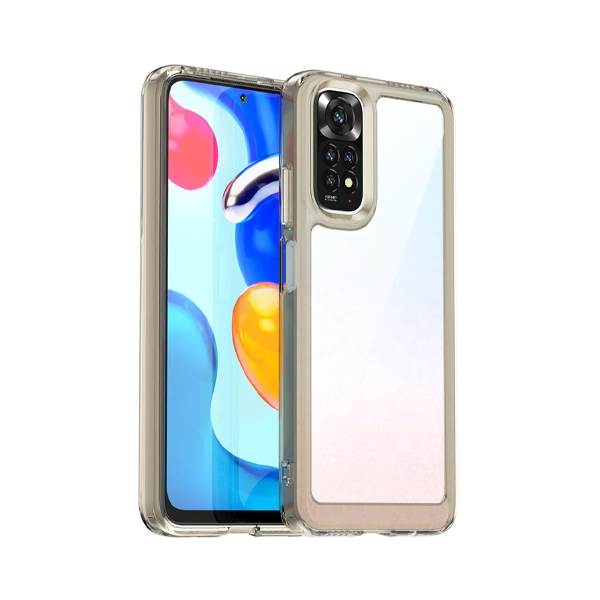 Capa de Tripla Proteção Revestida a Aluminio para Xiaomi Redmi Note 11 - Transparente/Beje