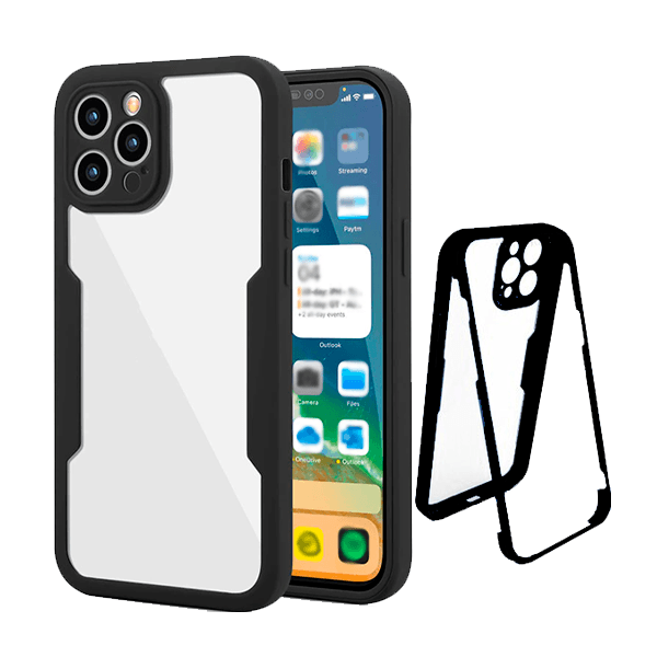 Capa 360° Proteção Frente e Verso para Apple iPhone 14 - Preto