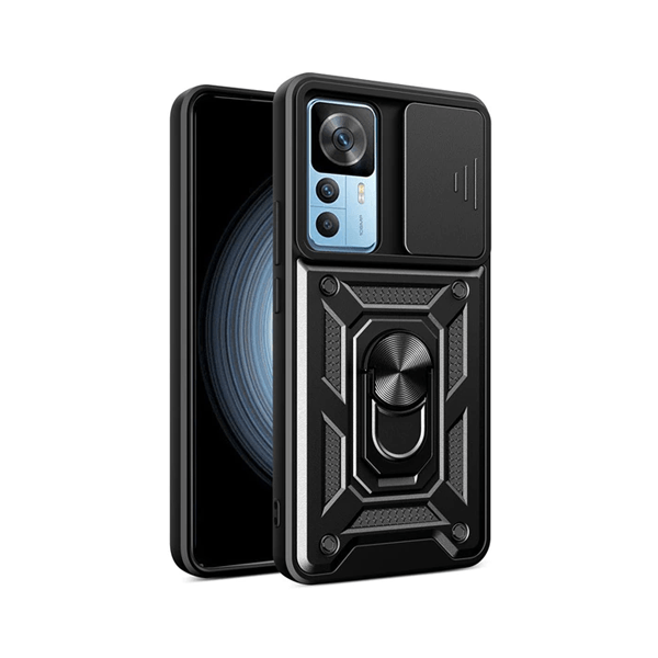 Capa de Proteção Militar Magnética Janela Deslizante para Xiaomi 12T - Preto
