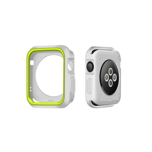 Capa de Proteção Reforçada para Apple Watch SE (2022) 44mm - Cinza / Verde Fluorescente