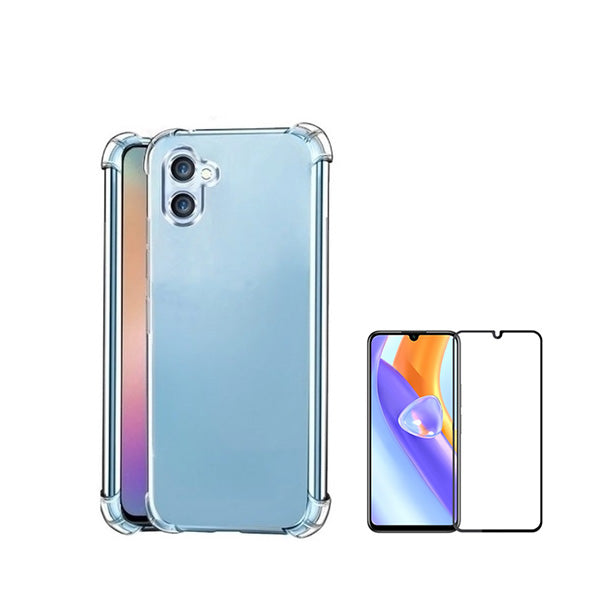 Kit Capa Traseira Super Proteção Transparente + Película de Vidro Temperado GorilasGlass Phonecare para Samsung A05 - Transparente