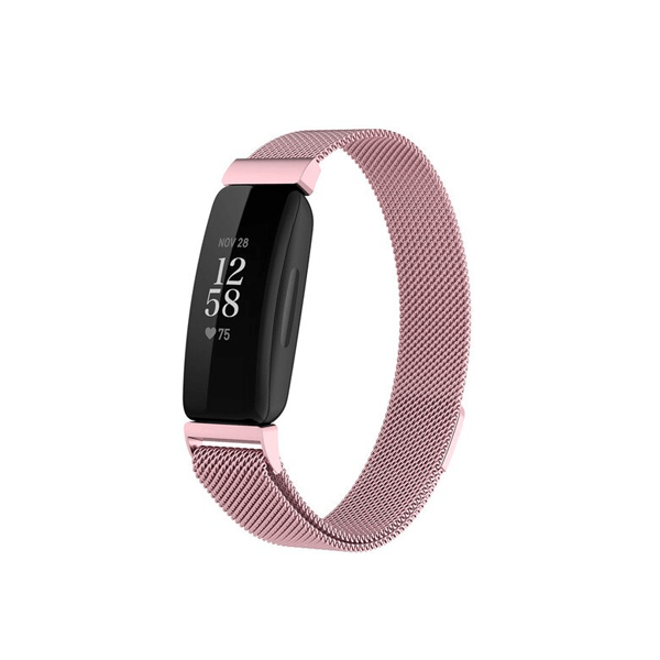 Bracelete Milanese Com Fecho Magnético para Fitbit Ace 2 - Rosa
