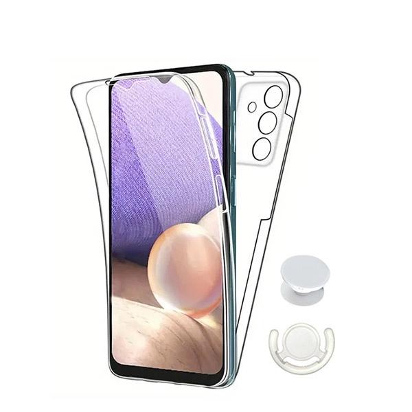 Kit Capa 360° Proteção Frente e Verso + 1 HandHolder + 1 Suporte HandHolder Branco GIFT4ME para Samsung Galaxy A25 - Transparente/Branco