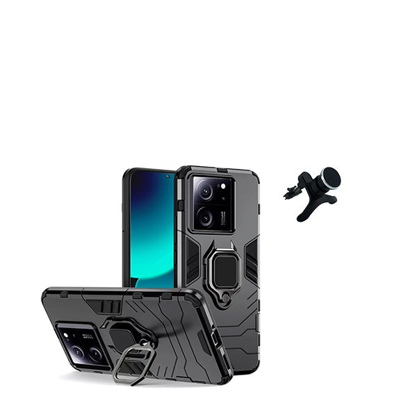 Kit Suporte Magnético Com Pernas + Capa de Proteção Militar Magnética GIFT4ME para Xiaomi 13T - Preto