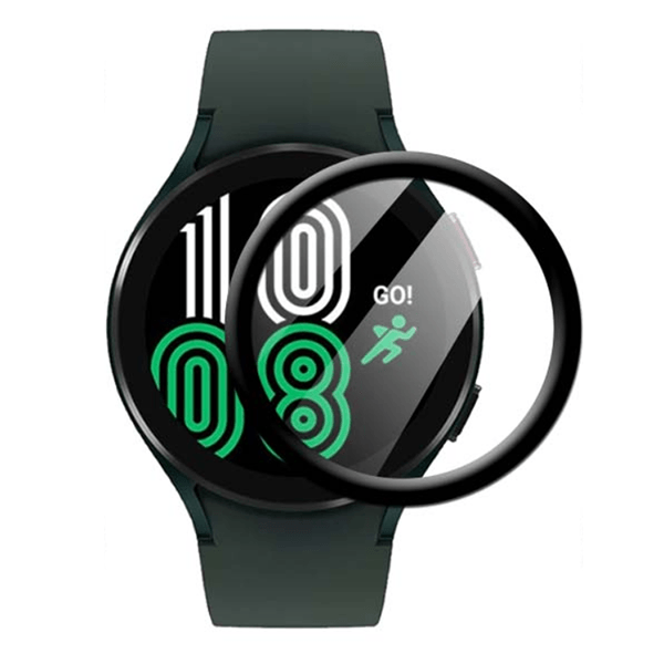 Película Protectora de Ecrã Gel Full Cover Com Bordas Pretas para Samsung Galaxy Watch5 LTE - 44mm - Transparente