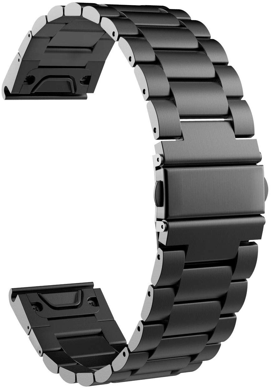 Bracelete de Aço + Ferramenta para Garmin Fenix 5S Plus 20 mm/ Fenix 6S / Fenix 6S Pro 20mm / Venu - Preto