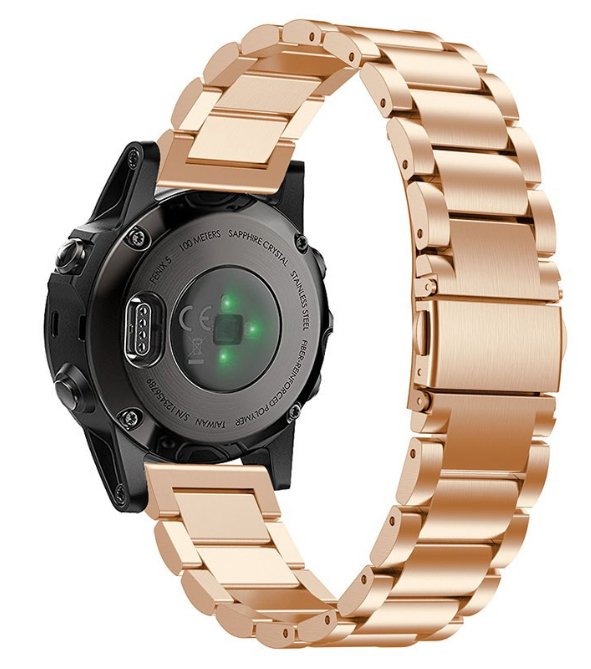 Bracelete de Aço + Ferramenta para Garmin Fenix 5, 5 Plus, 5S Plus 22mm e 6 Pro / Quatix 5 Sapphire / Quatix 5 - Ouro
