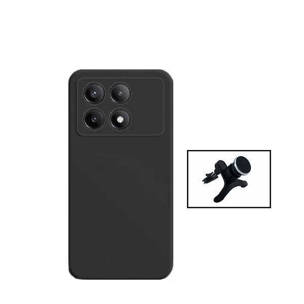 Kit Suporte Magnético Com Pernas + Capa Proteção Traseira Silicone GIFT4ME para Xiaomi Poco X6 Pro 5G - Preto