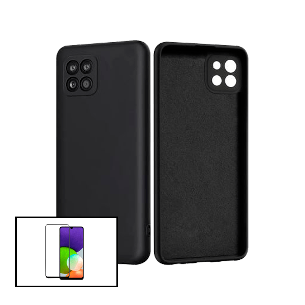 Kit Película de Vidro Temperado GorilasGlass + Capa Proteção Traseira Silicone para Samsung Galaxy M22