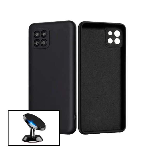 Kit Suporte Magnético + Capa Proteção Traseira Silicone para Samsung Galaxy M22
