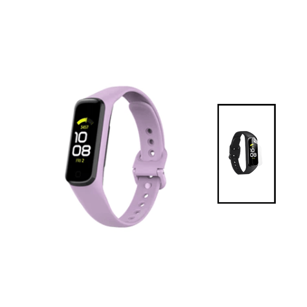 Kit Bracelete Silicone + Película de Hydrogel para Samsung Galaxy Fit 2 SM-R220 - Lilás