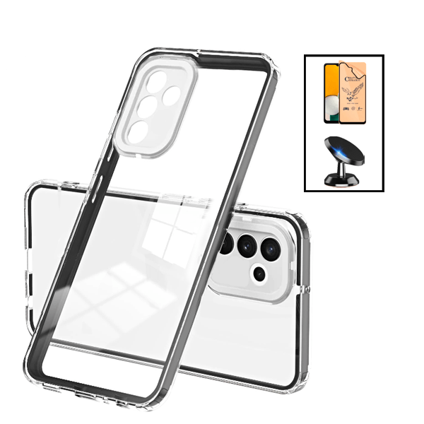 Kit Capa 360 Airbag Anti-Quedas Proteção de Camara + Suporte Magnético para Samsung Galaxy A13 5G - Transparente