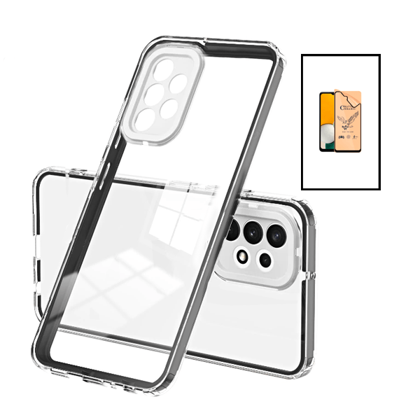 Kit Capa 360 Airbag Anti-Quedas Proteção de Camara + Ceramica Full Cover para Samsung Galaxy A13 - Transparente