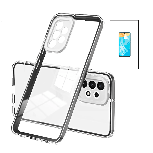 Kit Capa 360 Airbag Anti-Quedas Proteção de Camara + Pelicula Protectora de Hydrogel para Samsung Galaxy A13 - Transparente