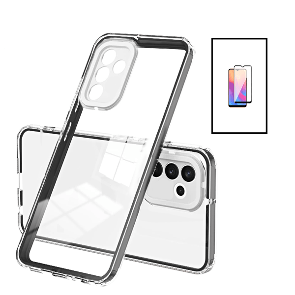 Kit Capa 360 Airbag Anti-Quedas Proteção de Camara + Pelicula de Vidro GorilasGlass para Samsung Galaxy A04s - Transparente