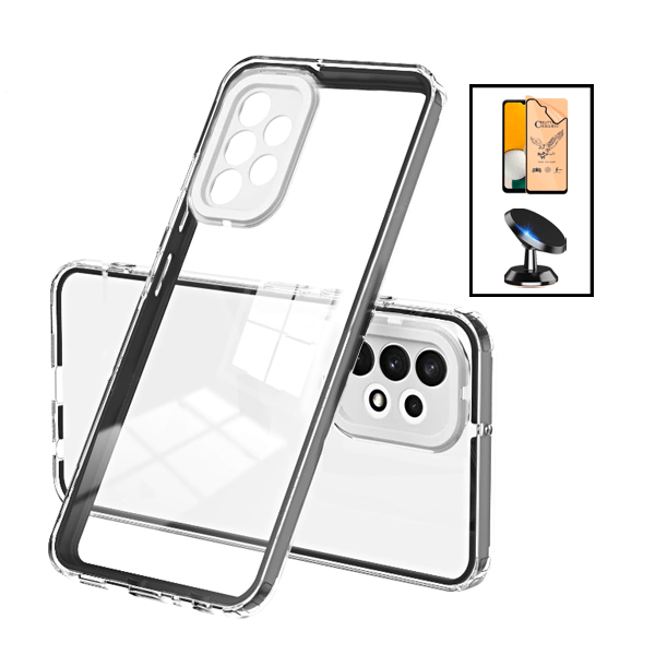 Kit Capa 360 Airbag Anti-Quedas Proteção de Camara + Suporte Magnético para Samsung Galaxy A13 - Transparente