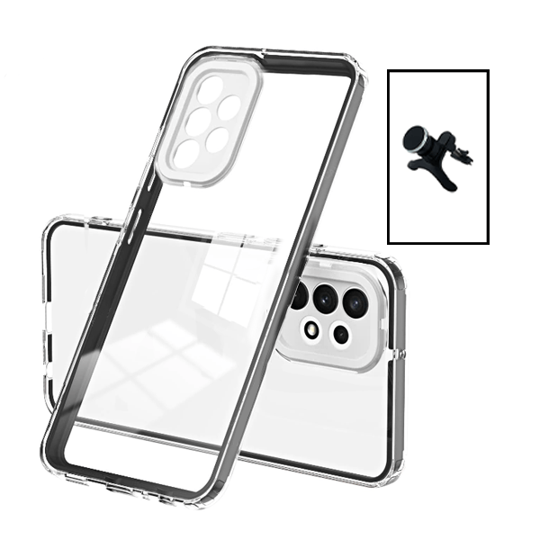 Kit Capa 360 Airbag Anti-Quedas Proteção de Camara + Suporte reforçado de Carro para Samsung Galaxy A13 - Transparente