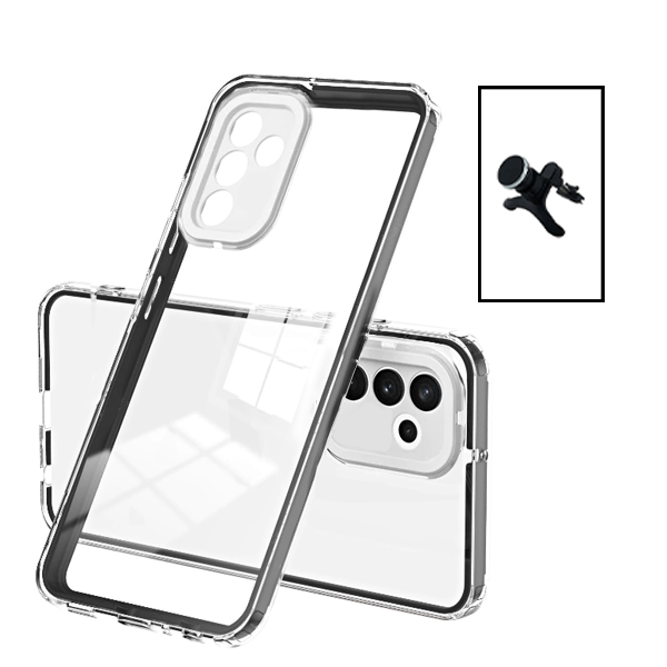 Kit Capa 360 Airbag Anti-Quedas Proteção de Camara + Suporte reforçado de Carro para Samsung Galaxy A13 5G - Transparente
