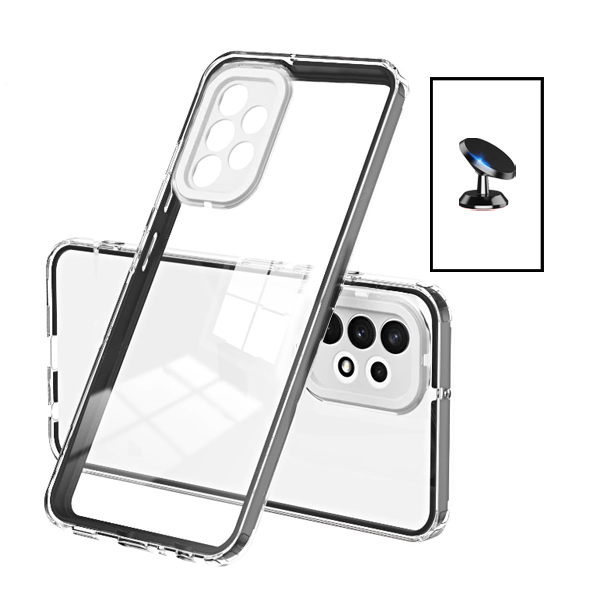 Kit Capa 360 Airbag Anti-Quedas Proteção de Camara + Suporte Magnético para Samsung Galaxy A13 - Transparente