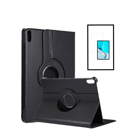 Kit Capa Proteção Rotativa 360 + Película de Vidro Temperado GorilasGlass para Huawei MatePad 10.4 (2022) - Preto