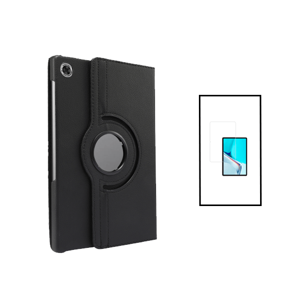 Kit Capa Proteção Rotativa 360 + Película de Vidro Temperado GorilasGlass para Lenovo Tab M10 Plus (Gen 3) 10.6 - Preto