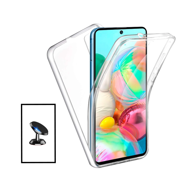 Kit Capa 360° Proteção Frente e Verso + Suporte Magnético para Oppo A36 - Transparente/Branco