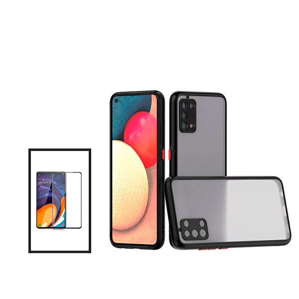 Kit Capa Traseira Proteção Camara + Película de Vidro Temperado GorilasGlass para Oppo A74 5G - Preto
