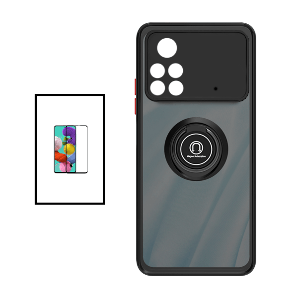 Kit Capa Traseira Proteção Camara + Película de Vidro Temperado GorilasGlass para Xiaomi Poco X4 Pro 5G - Preto