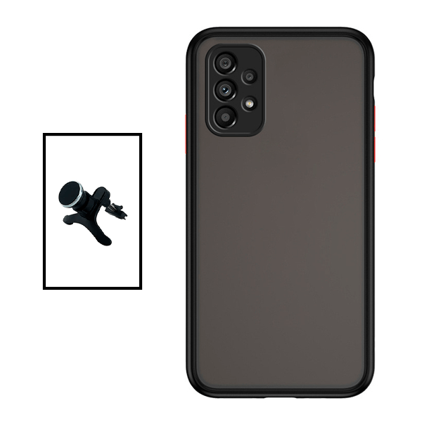 Kit Capa Traseira Proteção Camara + Suporte Magnético Com Pernas para Samsung Galaxy A53 5G - Preto