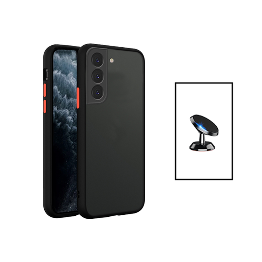 Kit Capa Traseira Proteção Camara + Suporte Magnético para Samsung Galaxy S23 Plus - Preto