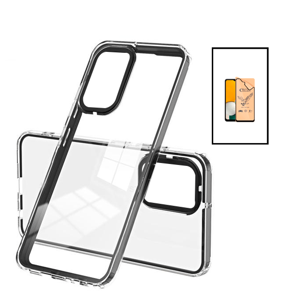 Kit Capa Duplo Airbag Anti-Quedas  + Ceramica Full Cover para Samsung Galaxy A13 - Transparente