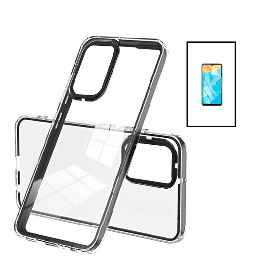 Kit Capa Duplo Airbag Anti-Quedas + Pelicula Protectora de Hydrogel para Samsung Galaxy A04s - Transparente