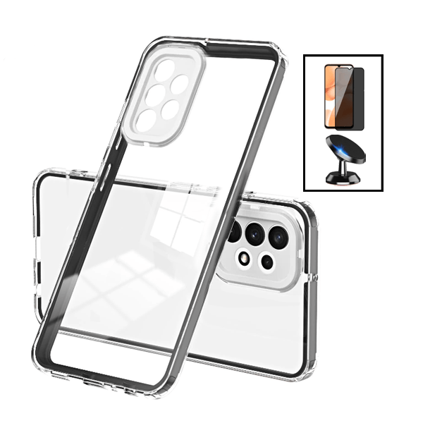 Kit Capa Duplo Airbag Anti-Quedas Proteção de Camara + Suporte Magnético para Samsung Galaxy A13 - Transparente