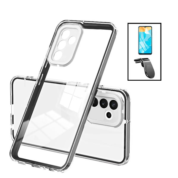 Kit Capa 360 Airbag Anti-Quedas Proteção de Camara + Suporte Magnético L para Samsung Galaxy A04s - Transparente