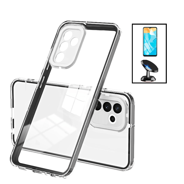 Kit Capa 360 Airbag Anti-Quedas Proteção de Camara + Suporte Magnético para Samsung Galaxy A04s - Transparente